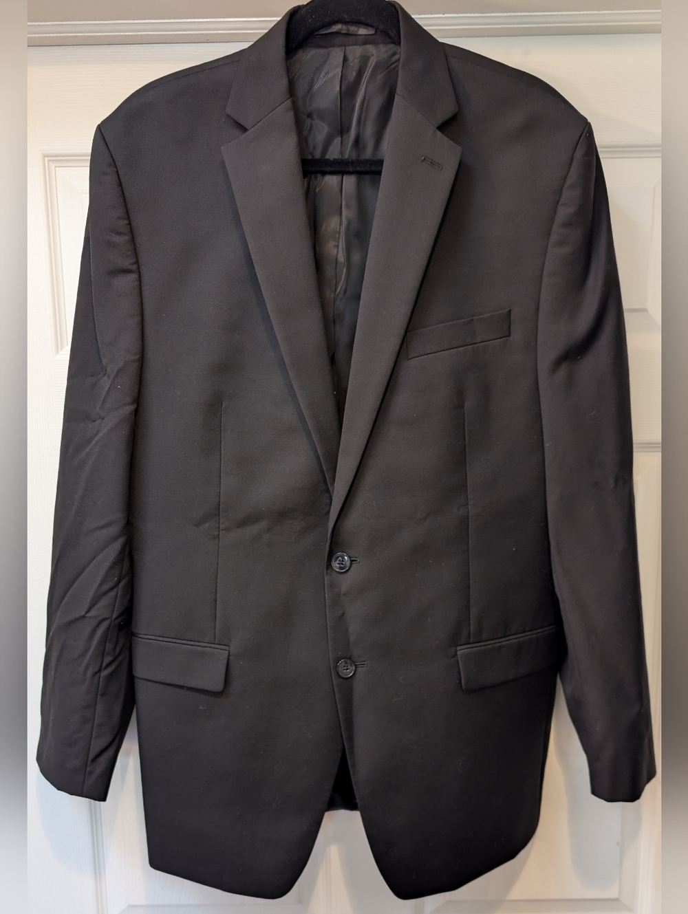 Calvin Klein Men's 100% Wool Black Sports Coat Suit Jacket Size 42L cthny